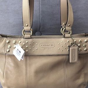 Beige Coach Tote Handbag